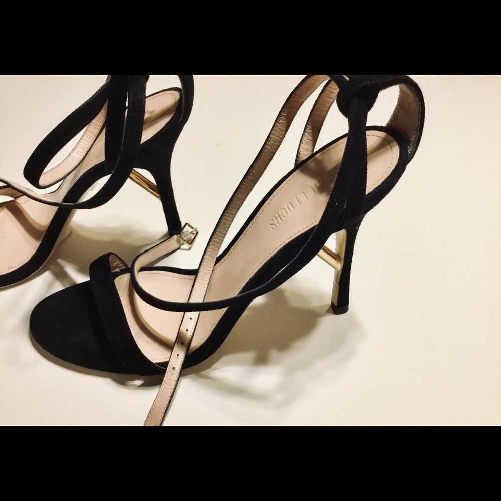 cushnie et ochs Black Felix Suede Ankle Strap - Picture 5 of 7